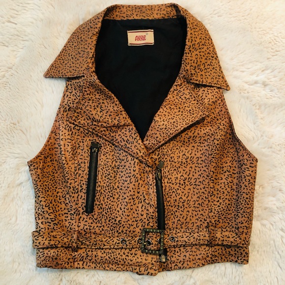 Leather leopard vest - Picture 2 of 6